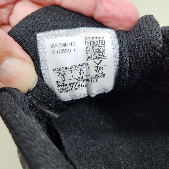 Saucony Womens Cohesion 13 Running Shoes Size 7.5 Black White Lace Up Sporty EUC - Picture 8 of 10